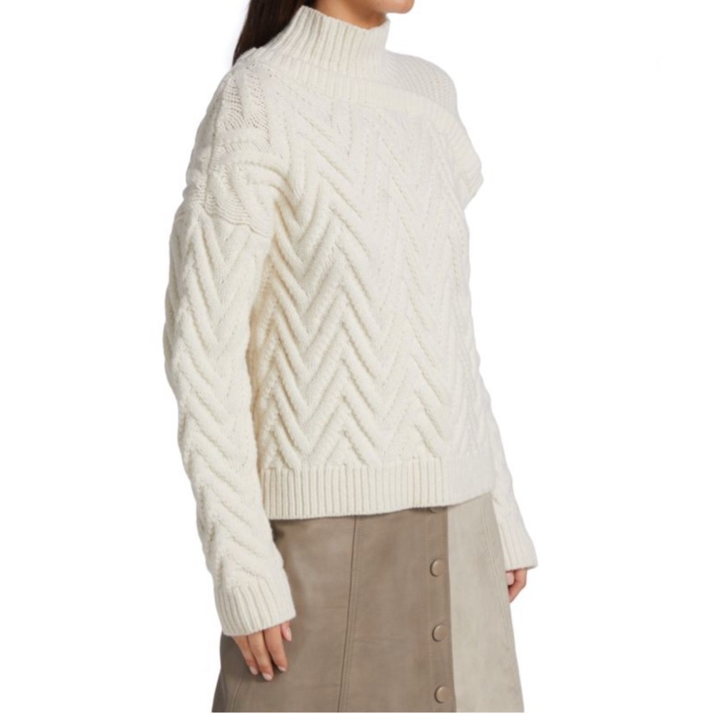 Saks 5th Avenue Gestuz Chunky Asymmetrical Cable Knit Sweater - Picture 5 of 11